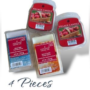 Lot of 4 SCENTED Wax Melts Crisp Apple ~ Silent Night ~ Spiced Vanilla